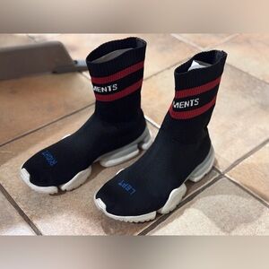 Vetements Reebok logo knit sock sneakers/ size 37.5